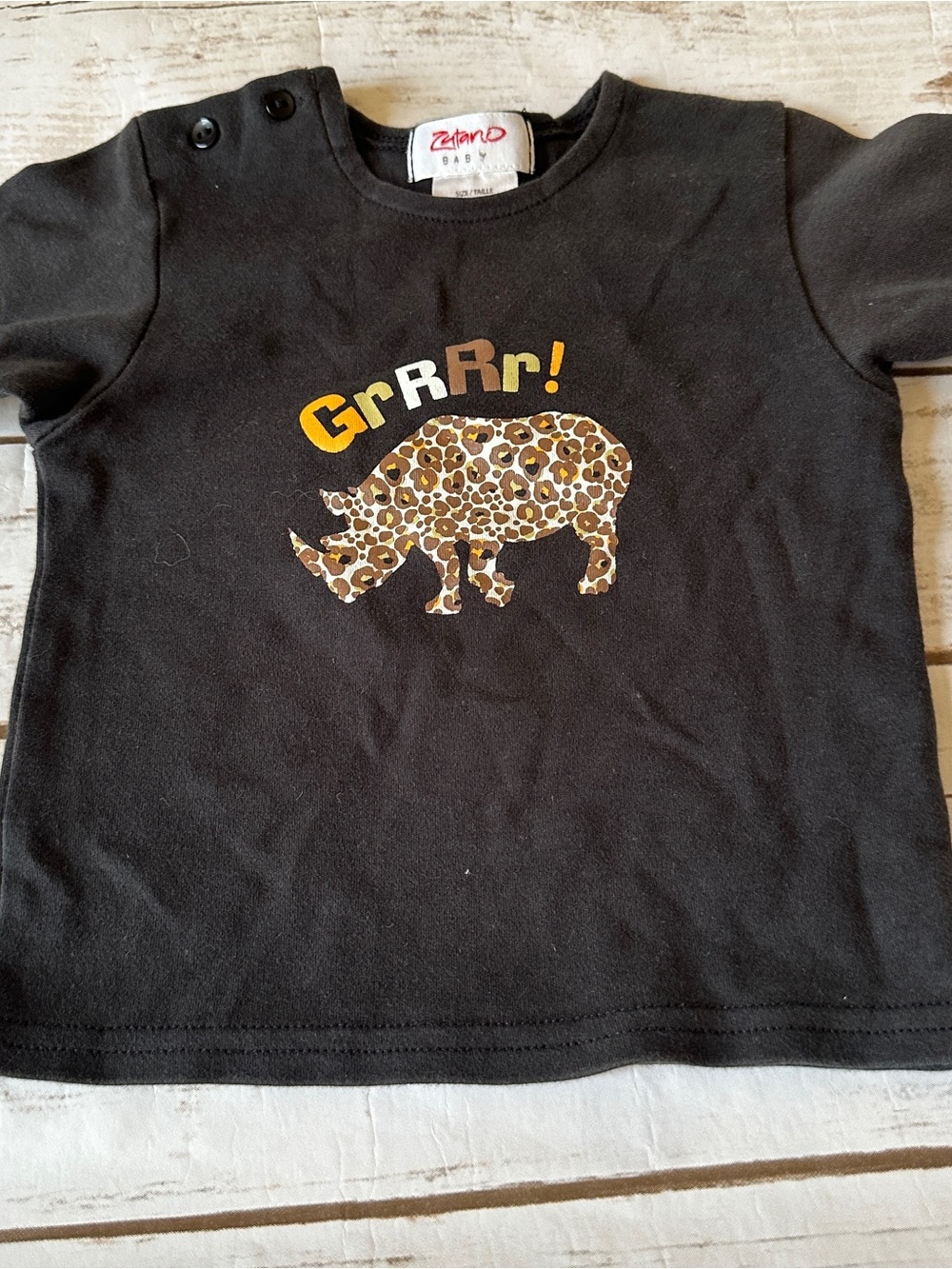 Zutano rhino tee fair for light fade 6/12
